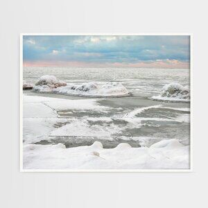 16x20 Beautiful Frozen Lake Winter Photography Oil Painting‎ Art Poster